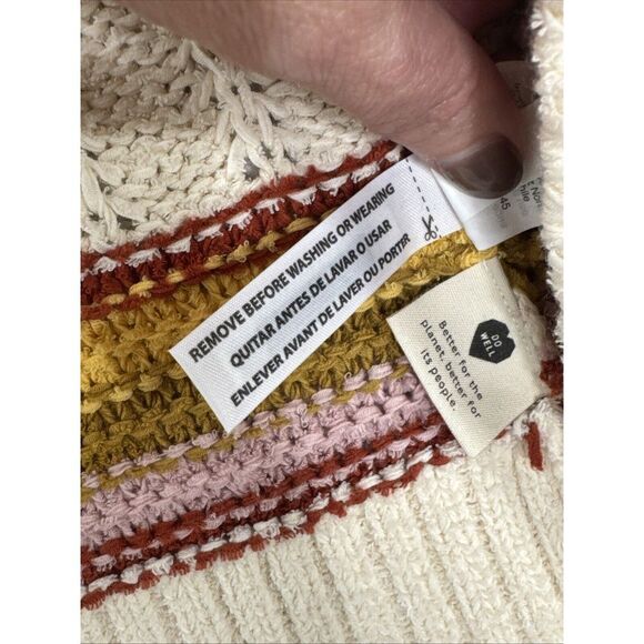 Madewell Women's Stripped‎ Open Front Knit Cardigan Sweater Size XS Chunky Retro - Picture 8 of 11